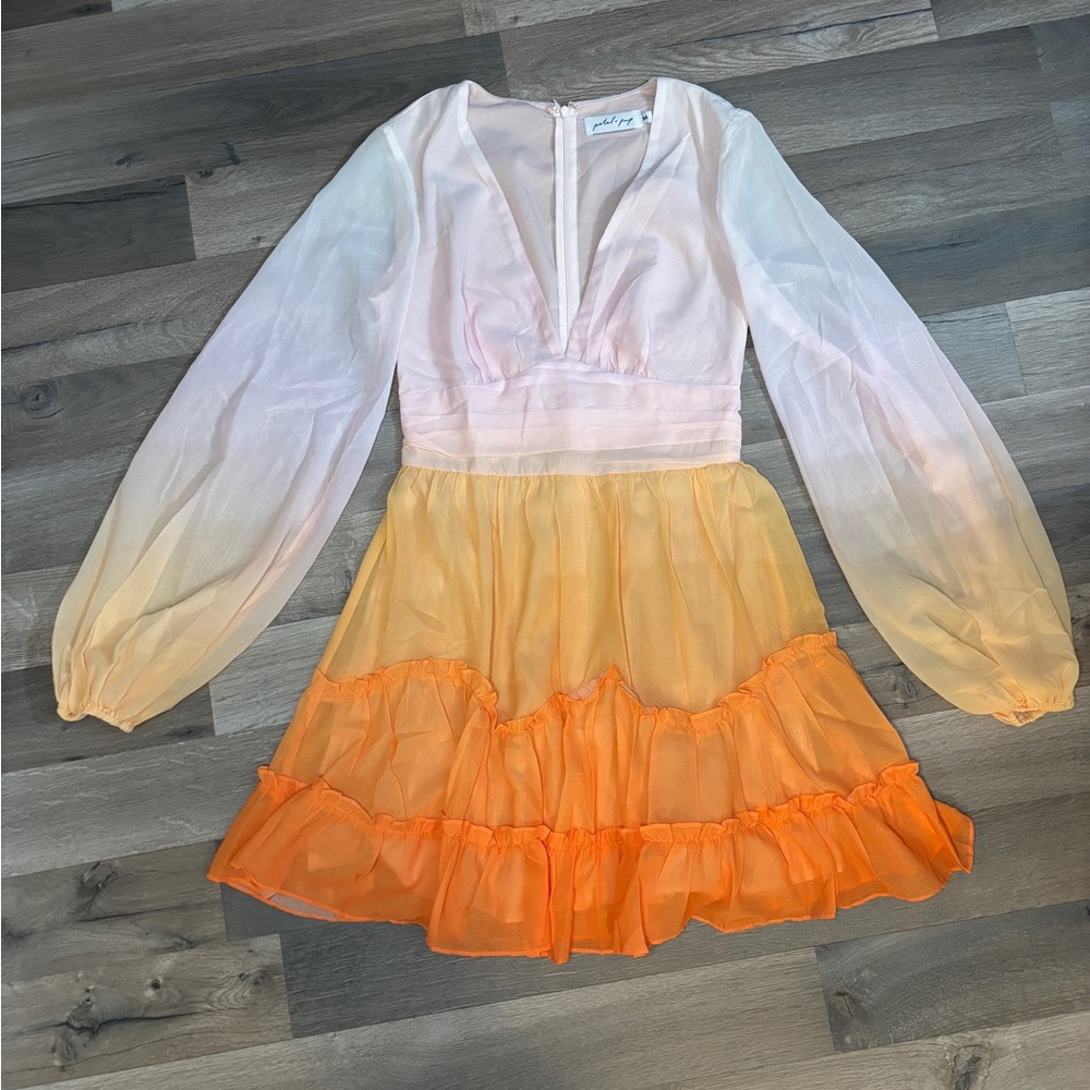 Petal & Pup Orange and Cream Kids Dress